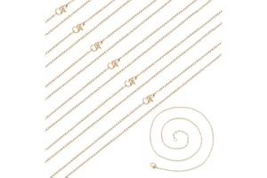 nbeads 20 Brins 45cm Chaînes en Acier Inoxydable 304, 1.5mm Mince Chaîne Câble de Lien de Collier avec Fermoirs Homard Chaînes Croisées Chaîne pour Fabrication Collier Extension de Bracelet, Or