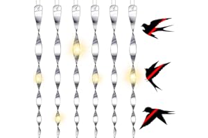 LETTERASHQP Silber Reflektierende Vogelschreck Vogelabwehr,6 Stück Windspirale Vogelabwehr Reflektierende für Dekoration Ideal für Haus & Garten