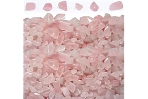 ideayard 2 lb(910g) Rose Quartz Crystal Chips Gemstones,7-9mm Natural Irregular Healing Crystal, Tumbled Stones for Plants Succulent, Garden, Fish Tank Decoration