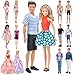 Produktbild E-TING Lot 12 Artikel = Mode Kleid Badeanzug Casual Outfit Anzug Paar Dating Kleidung Zubehör Schuhe für Puppen zufällige Art (Casual Wear Kleidung + Kleid + Bademode)(Puppen Nicht enthalten)