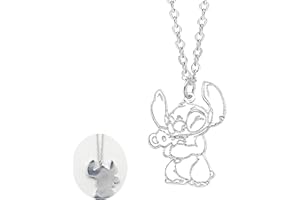 Yoimckay Collier Stitch Fille, Joli Bijou de Dessin Animé à Breloques pour Enfants, Cadeau d'Anniversaire et de Noël pour Filles, Mode01