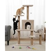 Reyo Pet Y01 Kedi Tırmalama Oyun Evi Salıncaklı Yuvalı L&uuml;ks Bej