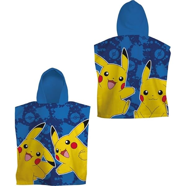 Serviette Poncho Pokémon Pikachu Enfant - Capuche 3D 3-10 Ans Plage Piscine Enfant Serviette Poncho Pokémon Pikachu Enfant - Capuche 3D 3-10 Ans Plage Piscine Enfant