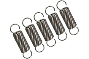 TOP-VIGOR 5Pcs Extension Compressed Spring, 1mm Wire Dia, 10mm OD, 40mm Free Length Durable Steel Compression Springs, Small Dual Hook Extended Tension Springs
