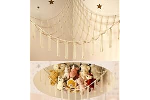 MIROLAM Stuffed Animal Storage Hammock or Net Corner - Large Toy Hammock Net for Stuffed Animals Room Decor - Cute Stuff Animal Organizer Holder for Plush Plushie - Kids Baby Nursery Wall Bedroom Home Decor
