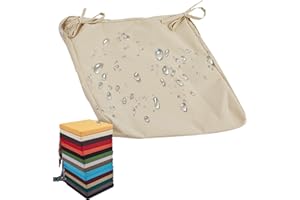 uyeoco Funda de Cojín de Asiento para Exterior Impermeables con Cremallera, 60x60cm & 50x50cm para Muebles de Jardín, Funda de Cojín para Silla/Sofá/Patio Muebles de Ratán(10,60x60x10CM)