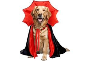 WIZ BBQT Costume per Halloween Golden Retriever, mantello da vampiro per cani extra large, per alano, pastore tedesco, costume di Halloween per cani di grossa taglia, XL (vampiro)