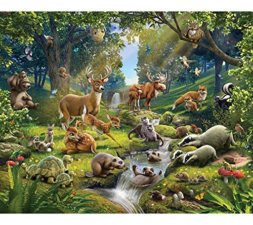 Walltastic 43060 Tiere des Waldes, Tapete, Wandbild, Paper, bunt, 52,5 x 7 x 18,5 cm