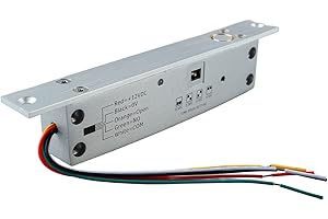 SALUAQUI Serrure électrique à pêne dormant DC 12V, 5 lignes, serrure de porte à pêne dormant étroit avec affichage LED temporisé pour le contrôle d'accès de porte (Déverrouillage hors