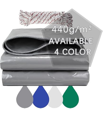 Telone Antivento Da Campeggio In PVC - 1,2x5 M Grigio RAL7004 Con Occhielli E Linguette