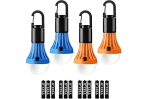 Lepro Linterna de Camping, Luz de Camping con batería, Farol LED portátil para Tienda, Resistente al Agua, 3 Modos de iluminación para Acampar, Senderismo, Cortes de Energía, Batería Incluida, 4 pcs