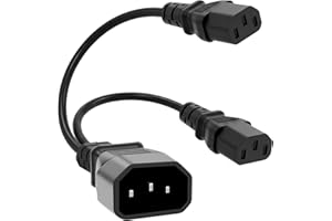Powice kabel rozgałęźny do urządzeń chłodniczych, IEC 320 C14 na 2xC13, przedłużacz do urządzeń chłodniczych, kabel sieciowy IEC-320 Power Y typ splitter adapter 250V 10A dla komputera, monitora
