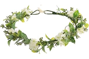 HUOGEE Corona di fiori per bambini, ghirlanda di fiori secchi, fata della foresta, copricapo artificiale, corona di capelli, per donne e ragazze. (orchid)