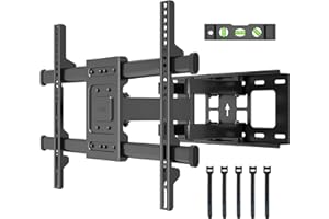 BONTEC TV Wandhalterung für 32-85 Zoll Bildschirme bis zu 60kg, Wandhalterung Fernseher Schwenkbar Neigbar Universal TV Halterung für Flach & Curved Fernseher & Monitor, Max VESA 600x400mm