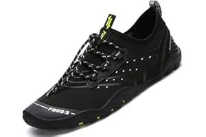 SAGUARO Buty kąpielowe, damskie, męskie, do wody, minimalistyczne, antypoślizgowe, szybkoschnące, na plażę, do pływania, czarny - czarny B - 43 EU