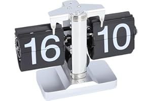 DPOFIRS Odchylany Zegar Vintage Zegar na Biurko Retro Odchylany Zegar, Odwracany Zegar na Półce na Biurko Klasyczny Mechaniczny Cyfrowy Wyświetlacz Zasilany Bateryjnie Odwracany Zegar