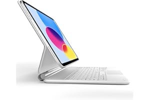 Dracool Clavier pour iPad (A16) 11ème Génération 11" 2025/10ème Génération 10.9” 2022, avec Pavé Tactile Magnétique Rétroéclairé Rechargeable Clavier sans Fil Français AZERTY - Blanc