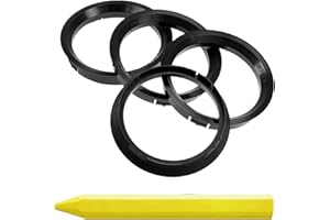 RKC 4X Anelli di centraggio Neri 76,0 mm x 67,1 mm + 1x Pastello per Gomma Pneumatici in Verde Prodotto in Germania