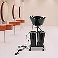 Mobile Hair wash Basin, Portable Mobile Salon Basin Deep Shampoo Sink Height Adjustable Tilt Angle, Salon Hair Basin Barber Backwash Shampoo Hair Treatment with Drain Hose, 50 * 49 * 23cm