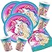 Produktbild Unbekannt 52-teiliges Party-Set Barbie Dreamtopia mit Einhorn - Teller Becher Servietten für 16 Kinder