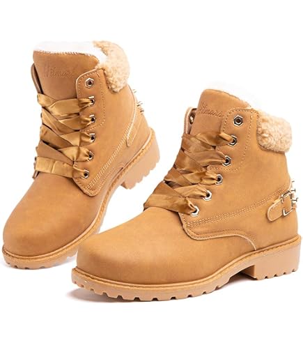Bottes D'hiver Femme En Cuir Mouton Et Daim - Doublure Fourrure, Semelle Antidérapante, Boutons, Mi-mollet