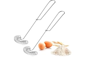 JINSION 2 Pezzi Frusta a Spirale in Acciaio Inox, Mini Frusta a Spirale Manuale, Frusta per Salsa Acciaio Inossidabile, Frusta da Cucina a Spirale per Montare e Mescolare Panna, Salse, Latte, Uova