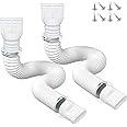 Eytzpto 2 Pack Rain Gutter Downspout Extensions Flexible, Drain Downspout Extender, Down Spout Drain Extension Pipe for Rainwater Drainage, Extendable from 21 to 60 Inches