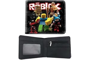 IQEPXTGO Roblox Portefeuille PU Cuir Bourse Wallet,Enfant Jeu Wallets Porte Monnaie Carte pour Garçons Homme Dessin Animé Mignonne Mode Amusement Conception Cadeau