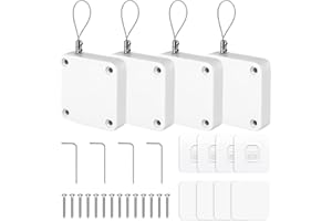 CAINCAY Automatic Door Closer for Interior Door, 4pcs Punch-Free Automatic Sensor Door Closer, Residential Commercial Auto Door Closer with Drawstring for All Kinds of Doors