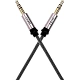 boAt AUX 500 Indestructible Male to Male Metallic Aux Audio Cable with Gold Plated connectors for Smartphone, 1.5 Meter (5 Fe