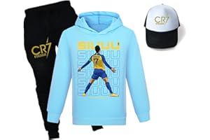 VELpen Cr7 nouveau ensemble à capuche full zip survêtement léger, veste Ronaldo pour enfants et pantalon de jogging trois pièces