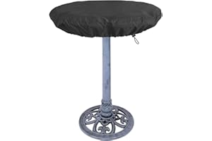 CATOTEL Bird Bath Cover,Durable 420D Oxford Waterproof Outdoor Garden Protective Bird Bath Dust Cover with Elastic Hem Cord 21" Dia x 3" H (Black