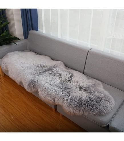 Tapis peau de mouton, 3 peaux, Blanc naturel - Tannage écologique