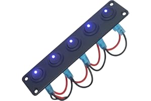 FanPaYY 5 Gang 3 Pin Pannello interruttore basculante impermeabile 12-24V Toggle Switch Panel per auto veicolo rimorchio camion SUV barca marina RV nave