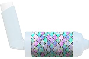 The Inhaler Tailor Spacer Cover in Over 30 Designs – Vegan Leather Spacer Case for Kids and Adults – Handmade in England (Mermaid, AeroChamber Plus Flow-Vu)