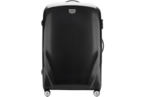 WITTCHEN PC Ultra Light Duża walizka Twardy bagaż Walizka podróżna z polikarbonu 4 kółka skrętne Zamek TSA Teleskopowy uchwyt Rozmiar L Czarny