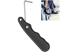 Watlikeup 1pcs Skates Lace Tightener,Foldable Shoe Lace Puller,Stainless Steel Ice,Hockey Skate Tightener,Ice Skating Accessories,Tightener Hook Tool for Lacing Up Ice Skates Boots (Black)