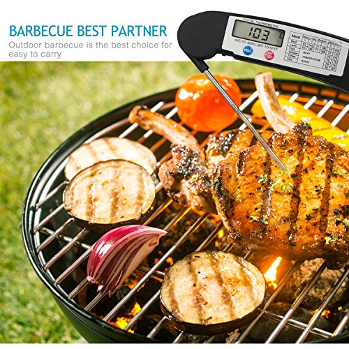Digital-Nahrungsmittelthermometer Instant lesen Kochthermometer mit klappbaren interne Sonde Anti-Korrosions für Küche Lebensmittel Fleisch Grill BBQ Milch und bathwater (dünn) - 5