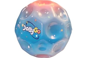 JollyGo Rainbow Moonball,Jumpball 9.5cm,Großer Moon Ball,EIN knallendes Geräusch,hohe Springender Gummiball,Spaceball,Big Bouncing Balls,Moonball,Geschenk für Kinder,XXL,Leicht greifbar (Sky Glow)