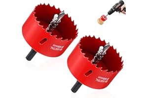 BUT THE COW Sega a tazza da 68 mm, 2 seghe a tazza bimetalliche HSS M42, per legno, universale, sega circolare a tazza, punta da 68 mm, fresa a tazza per legno, cartongesso, plastica