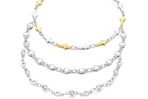 hoduar Luxuriöse Edelstahl-Fußkettchen für Damen - Verstellbar Wasserfeste, lichtechte zierliche Herz-Knöchel-Armbänder in Silber und Gold - Eleganter Schmuck für Frauen