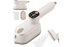 KIKAWORD Travel Steamer Iron for Clothes, 1200w Handheld Portable Iron, Portable Steam Irons with LCD, 10-Second Rapid Heat-Up, 180° Rotating Handle, Travel Home Office Use, for Wrinkle-Free Clothes On the Go