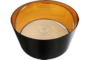 LICHTHANDEL HOCH Lampenschirm E27 Lampenschirme für Stehlampen Rund Retro Leinenschirm Vintage Farbe: Schwarz/Gold Stofflampenschirm Textilschirm Lampenschirm für Hängelampe (Schwarz/Gold Ø 40cm)