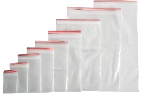 100 stycken ZIP-påsar med tryckförslutning, polypåse, påse, förslutningspåse, hölje, återförslutningsbar (40 storlekar att välja mellan)