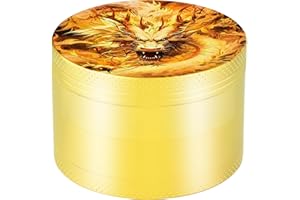 Sytranrein Herb Grinder, 2,5 pollici Grinder in metallo con pollen Catcher, Portable 4 Piece Grinder per erbe secche e spezie (Dorato)