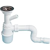 &Ccedil;amaşır Makinesi Gideri i&ccedil;in K&ouml;r&uuml;kl&uuml; Sifon, Koku &Ouml;nleyici Taslı, Lavabo Bağlantılı