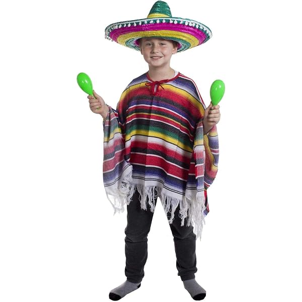 Boland 95475 Sombrero Puebla Enfant Diamètre 40cm - Chapeau Paille Coloré Fête Mexicaine