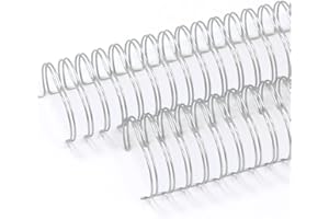 Craftelier - Kit de 2 Espirales de Anillas Dobles para Encuadernar Álbumes, Cuadernos, Agendas o Calendarios | Ideal para Proyectos de Scrapbooking y Manualidades | Ø 3,81 cm (1.5") - Color Plata