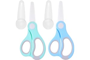 ECO-FUSED Ceramic Baby Food Scissors - Portable Shears - Healthy Food Cutter with Dust Cover and Storage Case - Cuts Meat, Chicken, Vegetables, Fruits (2-Pack)