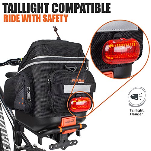 Ibera Fahrrad-Gepäckträgertasche und Gepäckträger Set, Bicycle Quick-Release PakRak Mini Commuter Bag und Seat-Post Rack - 4